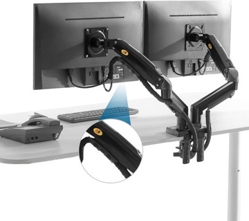 НАСТОЛЬНЫЙ ДЕРЖАТЕЛЬ ГАЗОВАЯ ПРУЖИНА ДЛЯ 2 МОНИТОРОВ 17–27 ФУТОВ