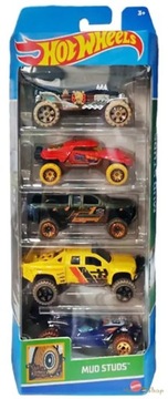HOT WHEELS Pięciopak 5-PAK Samochody auta Hot Wheels Off ROAD MUD STUDS