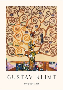 Plakat 29,7x21 A4 Gustav Klimt drzewo życia reprodukcja BOHO 20 WZORÓW