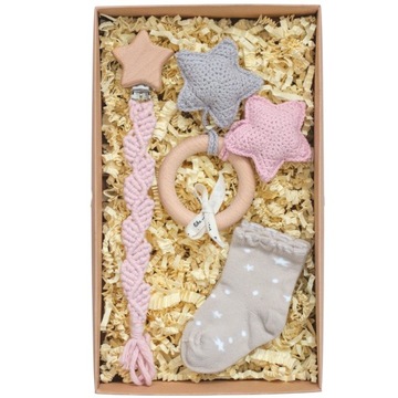 LikeMoses Prezent dla niemowlaka box zestaw wyprawkowy baby shower chrzest