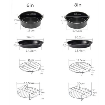 Набор из 8 деталей для фритюрницы 3,7 кварты, 8 кварты и 8 дюймов.