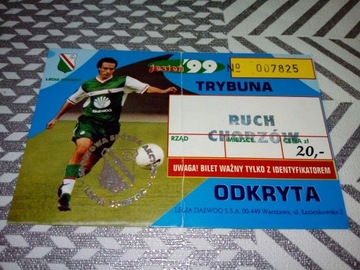 Bilet Legia Warszawa - Ruch Chorzów 04.09.1999
