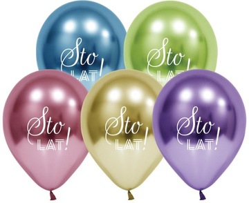 BALONY CHROM Z NADRUKIEM STO LAT URODZINOWE 30 cm