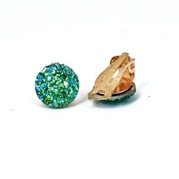 Круглые серьги-клипсы Bing Tu золотого цвета без отверстий, сине-белые геометрические серьги