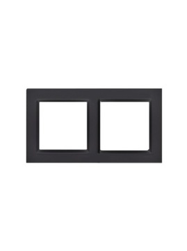 Simon 10 Рамка двойная, 2-створчатая, двойная, черный матовый CR2/49