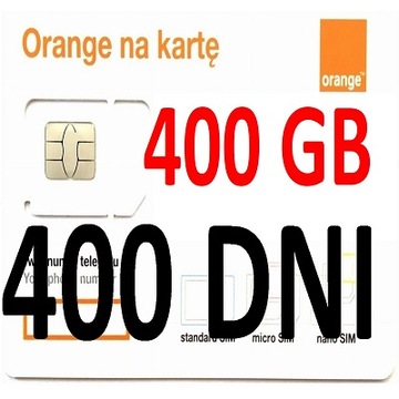INTERNET NA KARTĘ ORANGE FREE 400 GB ROK 4G LTE SIM E-SIM