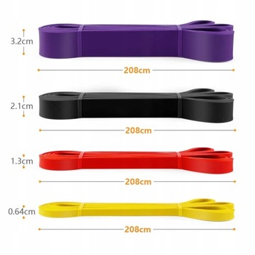 POWER BANDS ЭНЕРГИИ ДЛЯ ТРЕНИРОВОК С СОПРОТИВЛЕНИЕМ – НАБОР ИЗ 4 ШТ.