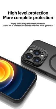 Przezroczysty matowy futerał na telefon iPhone 13 14 15 Pro Max wspornik