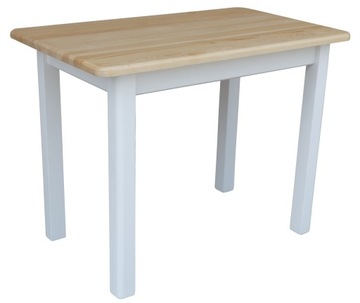 STÓŁ DREWNIANY 80x60 STOLIK KUCHENNY DWA KOLORY BIAŁY+SOSNA