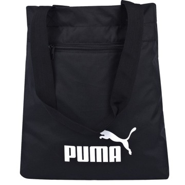 Puma Torba Shopperka Klasyczna Czarna Mieszcząca A4 PHASE 079953 01