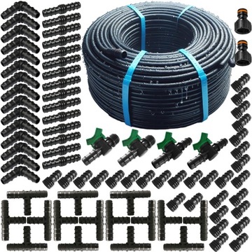 SET капельная линия с компенсационным садовым шлангом IRRIGATION 100M SET4 +100