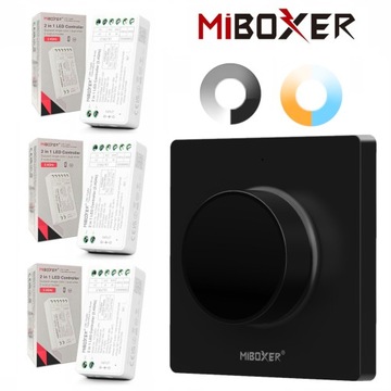 ZESTAW 3xSTEROWNIK STREFOWY DO TAŚM LED MONO|CCT + PANEL NAŚCIENNY MIBOXER