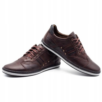 Мужская повседневная обувь 1801 темно-коричневые туфли, кроссовки на шнуровке 42