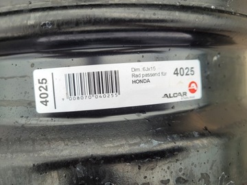 4× DISK OCELOVÝ HONDA OE RÁFKY 15 JAZZ III IV 6J 4X100 ET50 6.0" X 15" ET 50