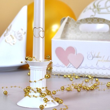 Белый подсвечник для украшения стола со свечами 8см 1x