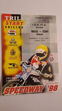 START GNIEZNO - ISKRA OSTRÓW WLKP 12-07-1998 - PROGRAM ŻUŻLOWY CZYSTY