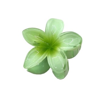 Заколка для волос с цветочной пряжкой, большая гавайская плюмерия, зеленая летняя