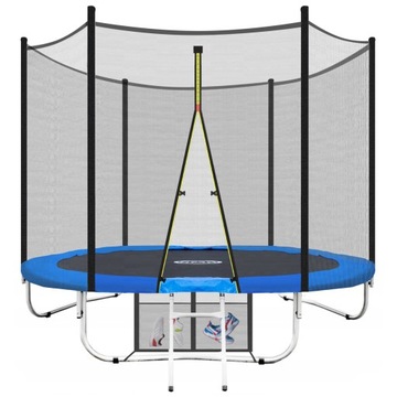 TRAMPOLINA OGRODOWA 252CM Z SIATKĄ+DRABINKA FITNET