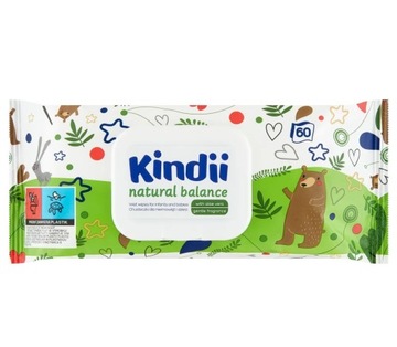 KINDII CHUSTECZKI NAWILŻANE NATURAL BALANCE 60 SZT
