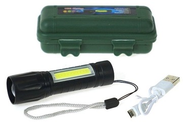 LATARKA METALOWA Z ŁADOWARKĄ USB ZMIENNOOGNISKOWA