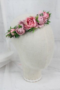 Wianek ślubny stroik do włosów róża ZGASZONY RÓŻ