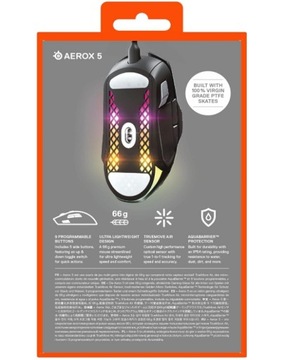 Игровая мышь SteelSeries Aerox 5 — сверхлегкая, 66 г — 9 кнопок