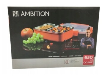 AMBITION COBBE Pojemnik na Lunch 650ml Czerwony