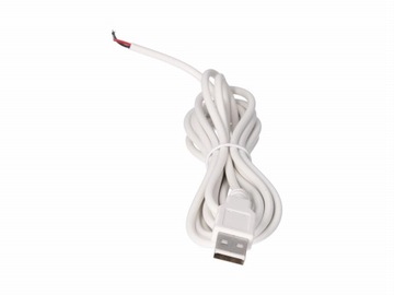 Wtyk USB z przewodem białym 250cm