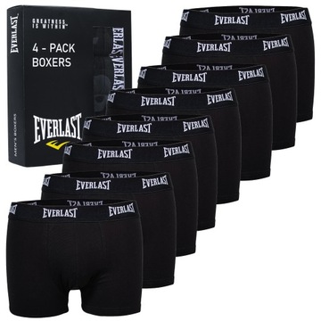 Everlast Bokserki Majtki Męskie BM400 Bawełniane Czarne 8 sztuk Rozmiar XL