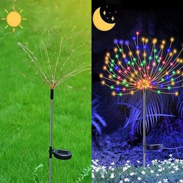 СОЛНЕЧНАЯ LED ЛАМПА, дерево, одуванчик, фейерверк, 4 шт + пульт