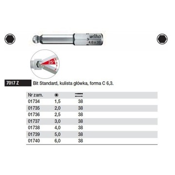 БИТА TORX PLUS ФОРМА E 6.3 7046Z 10IPX50MM WIHA