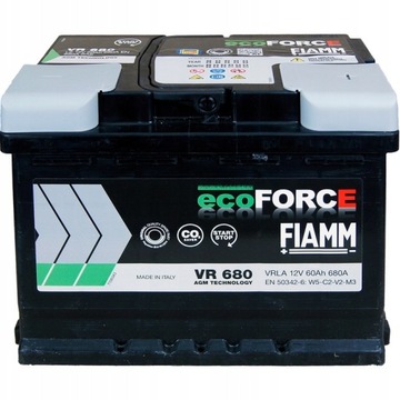 FIAMM ECOFORCE VR680 60Ah 680A AGM S&S