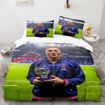 Постельное белье 3D MBAPPE УЗОР 140х200 3 шт. 2 НАВУШКИ