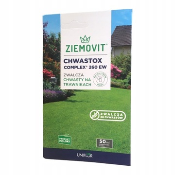 CHWASTOX COMPLEX ŚRODEK KONICZYNE MLECZ BLUSZCZYKA CHWASTY DO TRAWNIKÓW