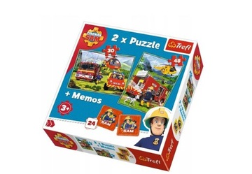90791 TREFL PUZZLE STRAŻAK SAM 2W1 + MEMOS