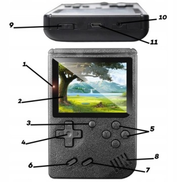 МИНИ-ПОРТАТИВНАЯ ИГРОВАЯ КОНСОЛЬ РЕТРО ТЕЛЕВИЗОР 400 ИГРОВОЙ ПАНЕЛЬ