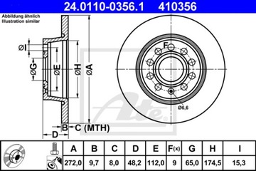ДИСКИ ЗАДНИЕ + КОЛОДКИ ATE AUDI A1 8X A3 8P 272MM