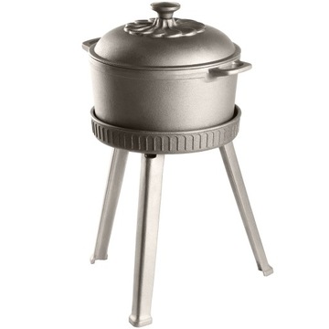 ЧУГУННЫЙ ОХОТНИЧИЙ ЧАШОК ДЛЯ КОСТА + РЕШЕТКА 4.5Л