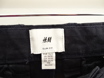 4__H&M__spodnie męskie CHINOSY GRANAT slim FIT__33/32