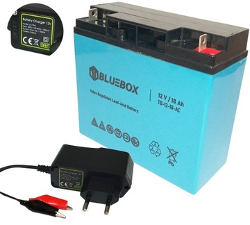 Bezobsługowy AKUMULATOR bateria AGM 12V 18Ah ups alarm zabawka + ŁADOWARKA