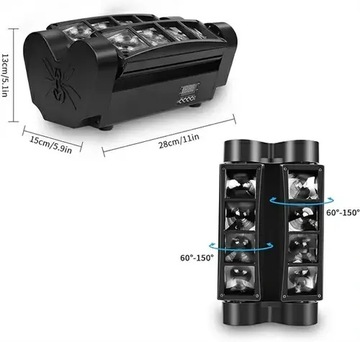 Мини-ПАУК Led 8x10Вт Uking ZQ02060 DMX512