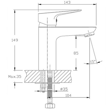 Отдельностоящий смеситель для умывальника, экономичный смеситель для умывальника SOTBE
