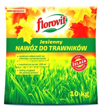 FLOROVIT осеннее удобрение для газона 10kg + Fe
