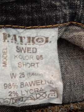 Krótkie spodenki jeansowe shorty XS 34 Patrol mini vintage granatowe