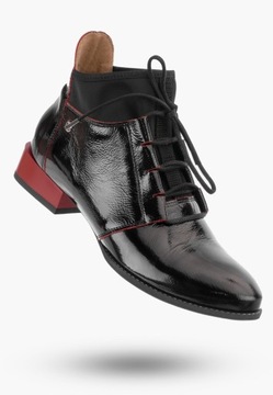 Botki Damskie Skórzane MACIEJKA Buty Skóra Półbuty Eleganckie Czarne 38