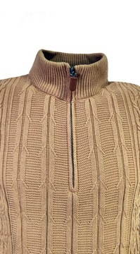 СВИТЕР МУЖСКОЙ, КОРОТКАЯ МОЛНИЯ, ВОРОТНИК-СТОЙКА, CAMEL XXL