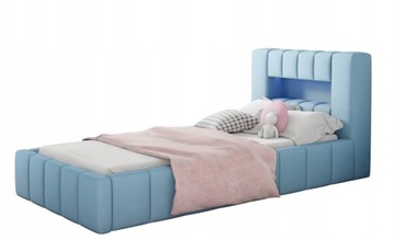 Łóżko dziecięce tapicerowane AMARO 90x200 z LED