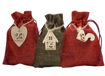 АДВЕНТ-КАЛЕНДАРЬ ДЛЯ ДЕТЕЙ НАБОР СУМКИ «Сделай сам» ПОДВЕСНЫЕ ПОДАРКИ