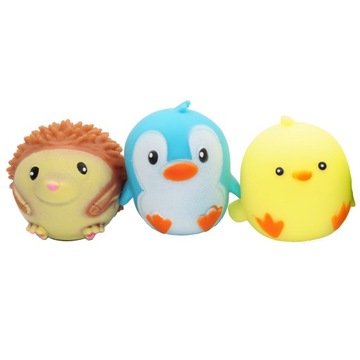 3x GNIOTEK ZWIERZAK PIANKOWY MIĘKKI ANTYSTRESOWY SQUISH BALL SENSORYCZNY