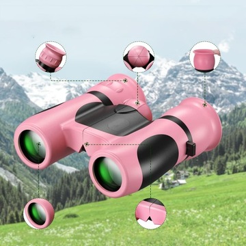 БИНОКУЛЯТОР 8Х21 ДЕНЬ СТЕКЛО ОПТИКА ДЕТСКИЙ розовый